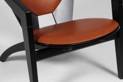 Hans J. Wegner Lounge Chairs, butterfly, black beech and full grain leather
