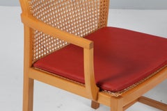 Ditte Heath pour Søren Horn, Fauteuils, orme et rotin, cuir. Années 1960