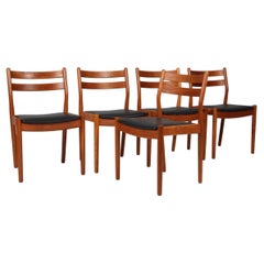Set of five Dining Chairs by Poul Volther, Oak and Leather