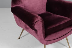 Gigi Radice Mid-Century Modern Italian Armchair for Minotti, 1950s. Velvet