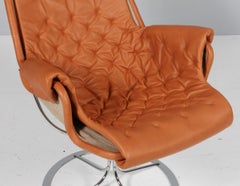 Bruno Mathsson Jetson Lounge Chair with Tan full grain, Dakota leather