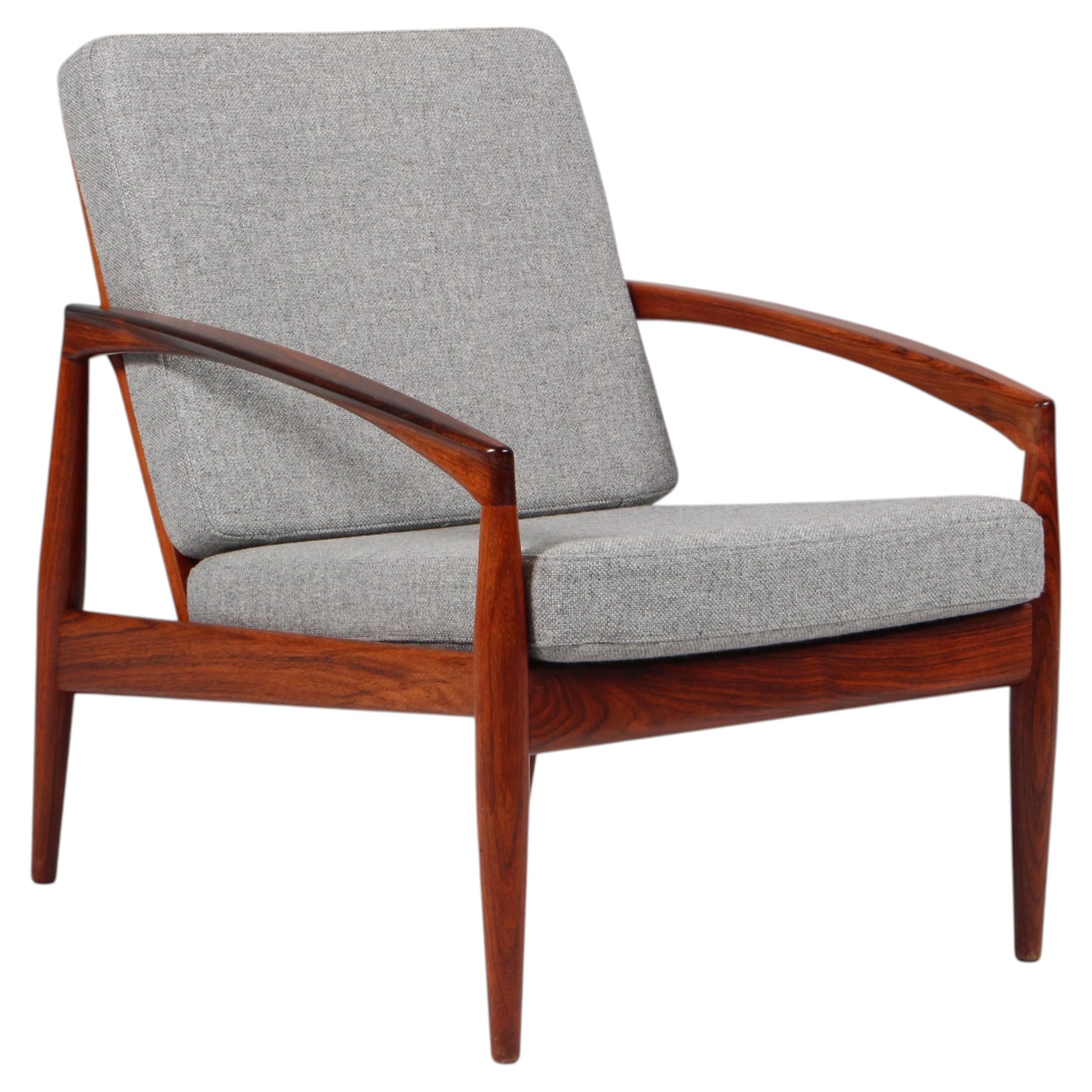 Sillón «Paperknife» de Kai Kristiansen, palisandro, lana de Hallingdal en venta