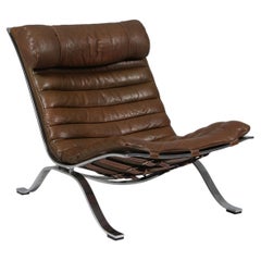 Arne Norell Ari Lounge Chair in Patinated Leather