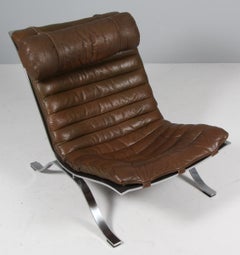 Arne Norell Ari Lounge Chair in Patinated Leather