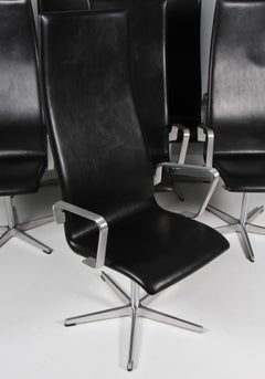 Arne Jacobsen Oxford Chair, set of eight. Highback.