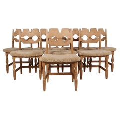 Chaises de salle à manger par Henning Kjærnulf, Modèle Razoblade, Danemark années 1970, Chêne