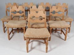 Esszimmerstühle von Henning Kjærnulf, Modell Razoblade, Dänemark 1970er, Eiche
