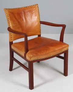 Polexim Sessel, patiniertes Nature Leder, 1940er Jahre