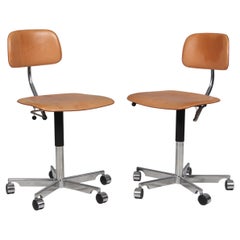 Kevi Office Chair by Jørgen Rasmussen, butthide Leather, Danish Design