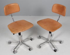 Kevi Office Chair by Jørgen Rasmussen, butthide Leather, Danish Design