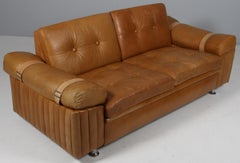 Danish furnituremaker two seat sofa in brutalist style, Denmark 1970s
