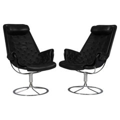 Bruno Mathsson Jetson Lounge Chair with Black Leather