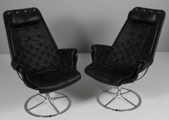 Bruno Mathsson Jetson Lounge Chair with Black Leather