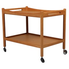 Wegner bar cart / serving table, oak. Andreas Tuck, 1960s
