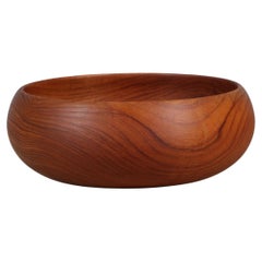 Cuenco de madera de teca torneada de Kay Bojeson, Dinamarca