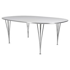 Mesa de comedor «Ellipse» de Piet Hein y Bruno Mathsson, lacada en negro, década de 1960