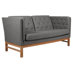 Divano a due posti Erik Jørgensen EJ 315/2, in lana grigia, design danese