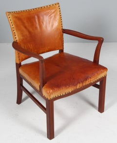 Polexim Armchair, patinated nature leather, 1940s