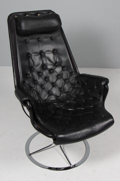 Bruno Mathsson Chaise longue Jetson en cuir noir
