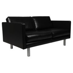 Erik Jørgensen Model 220 Three-Seat Sofa, Black Leather
