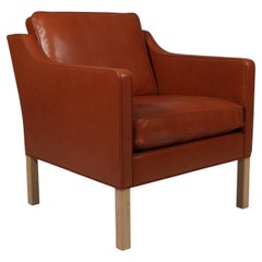Børge Mogensen Lounge Chair, Model 2321, cognac full grain