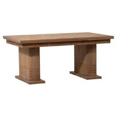 Grande tavolo francese Art Deco Oak, Dudouyt, anni '40