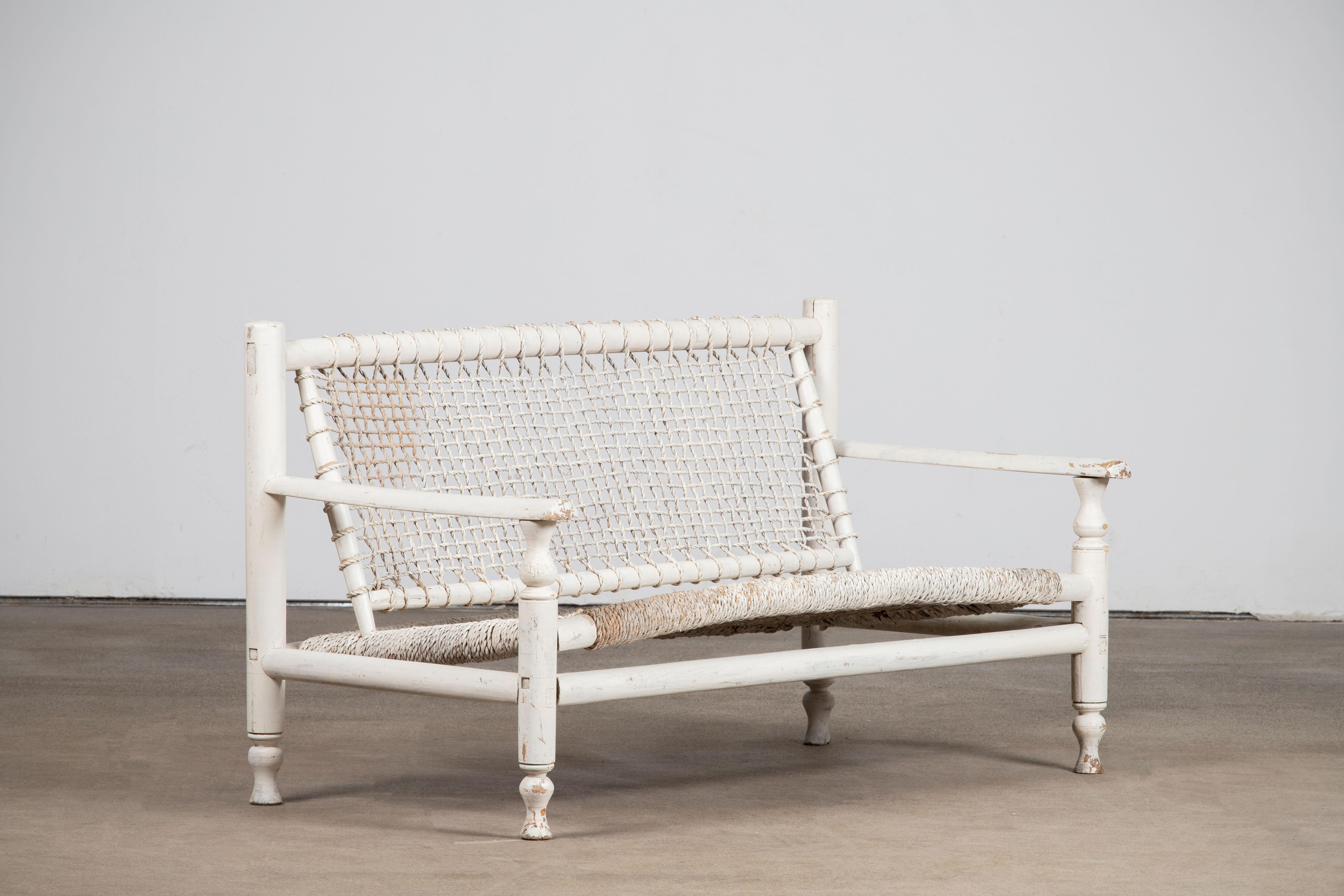 A composition of rustic modernity and quiet discipline, this low bench by Adrien Audoux and Frida Minet reveals a language of elemental form and artisanal directness. The structure, executed in solid beech and later softened by a matte white