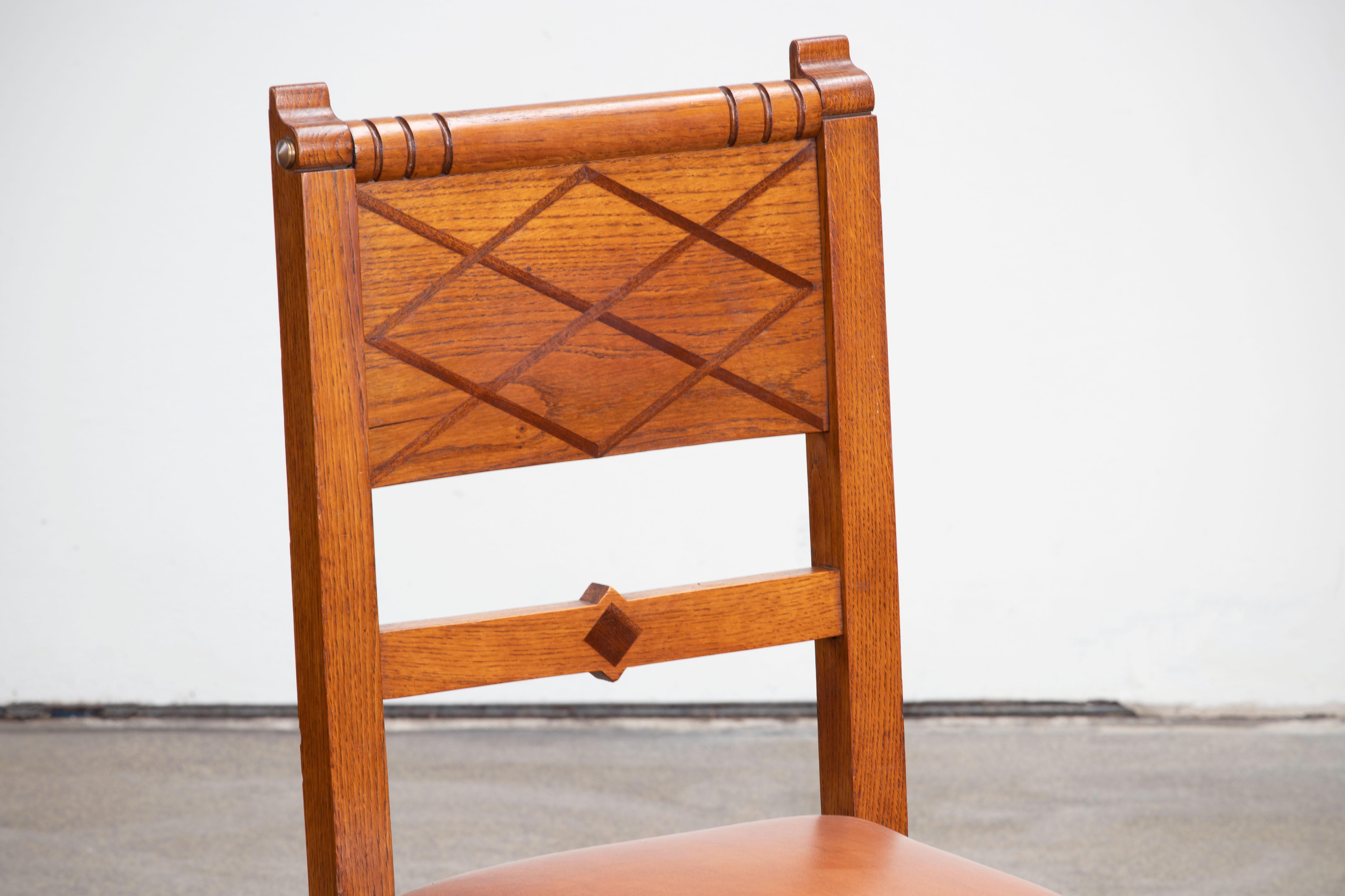 Set di 6 sedie Art Déco, Francia, 1940 in vendita 2