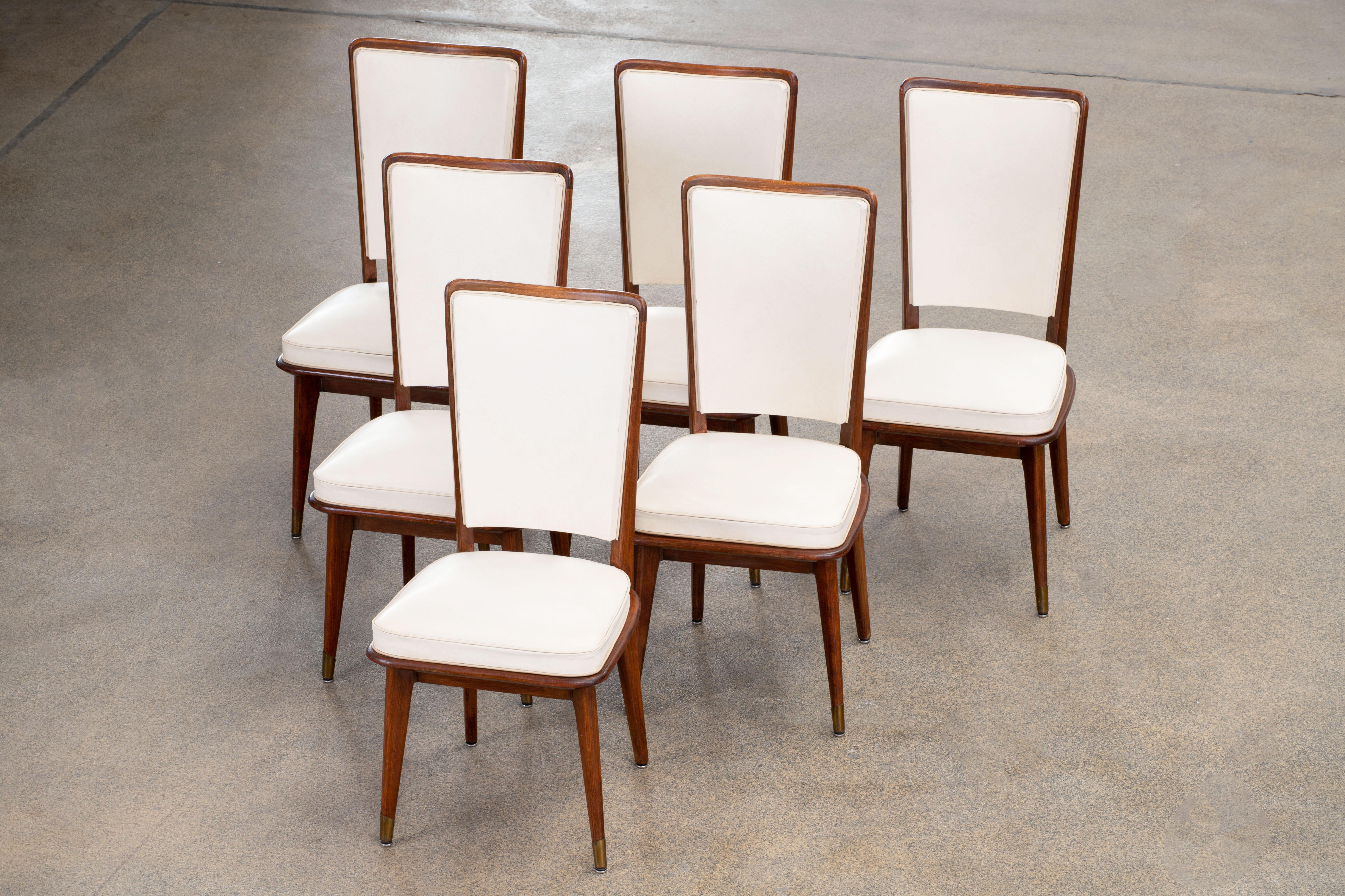 Francese Set di 6 sedie Art Déco, Francia, 1940 in vendita