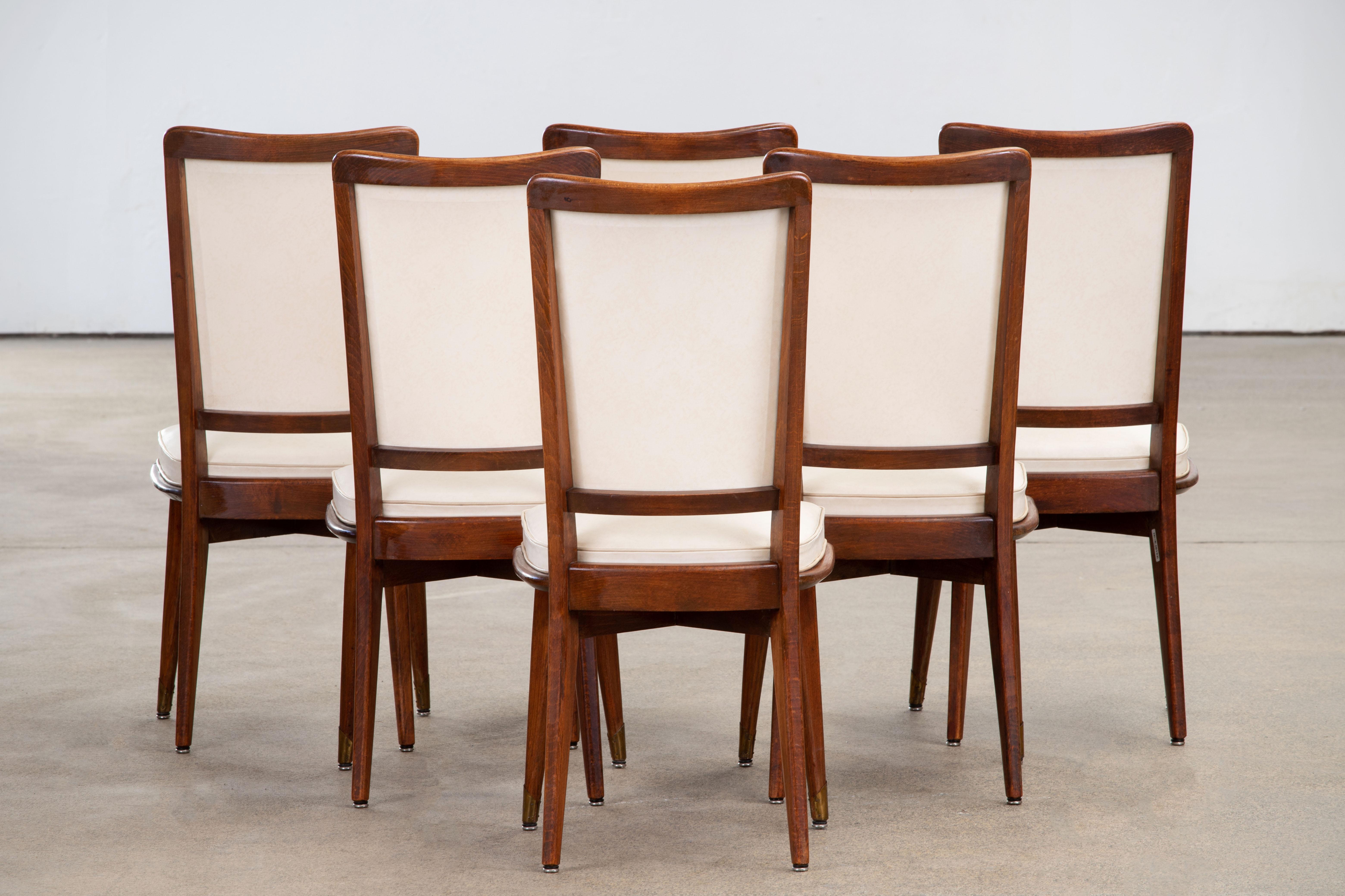 Set di 6 sedie Art Déco, Francia, 1940 in vendita 2