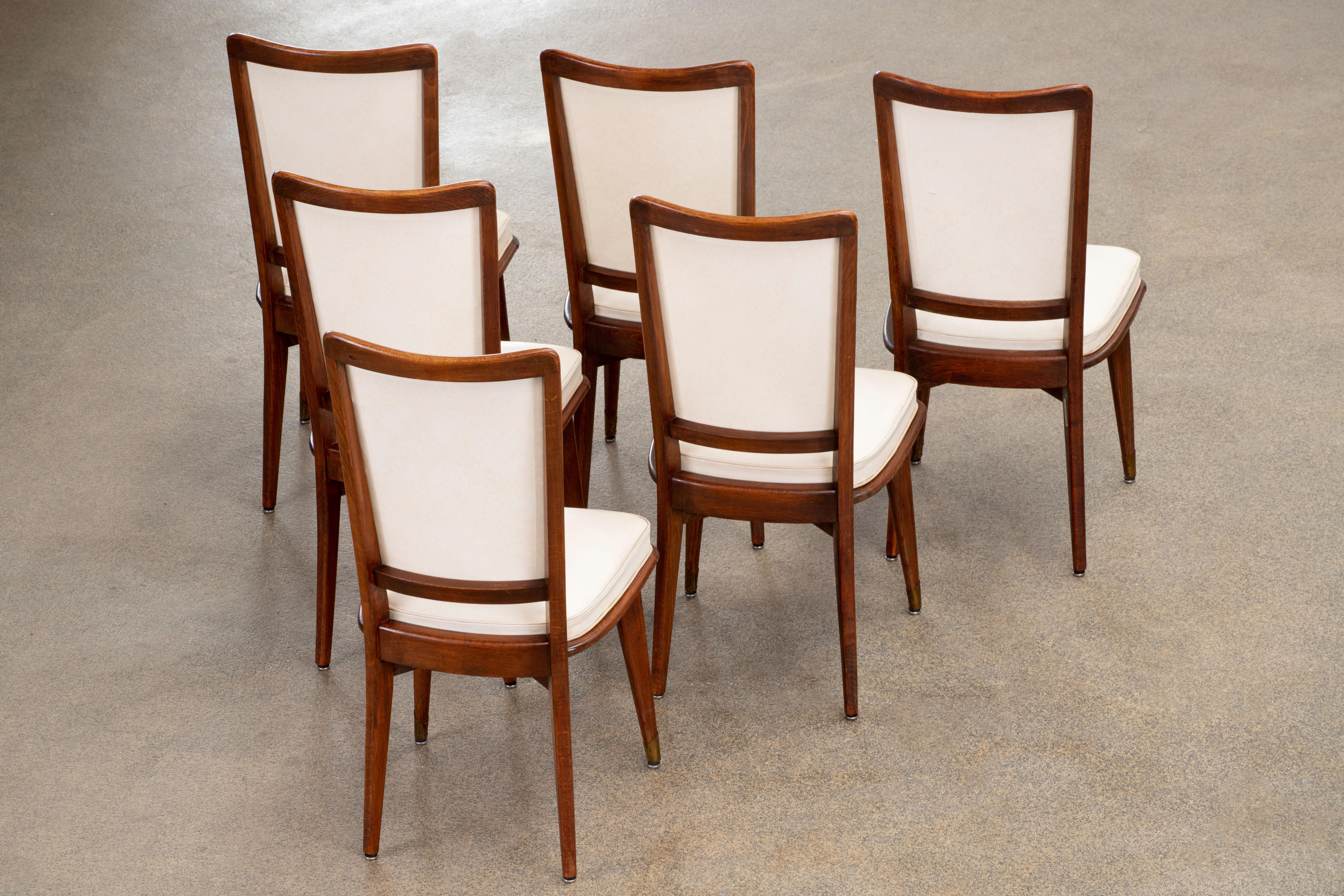 Set di 6 sedie Art Déco, Francia, 1940 in vendita 1