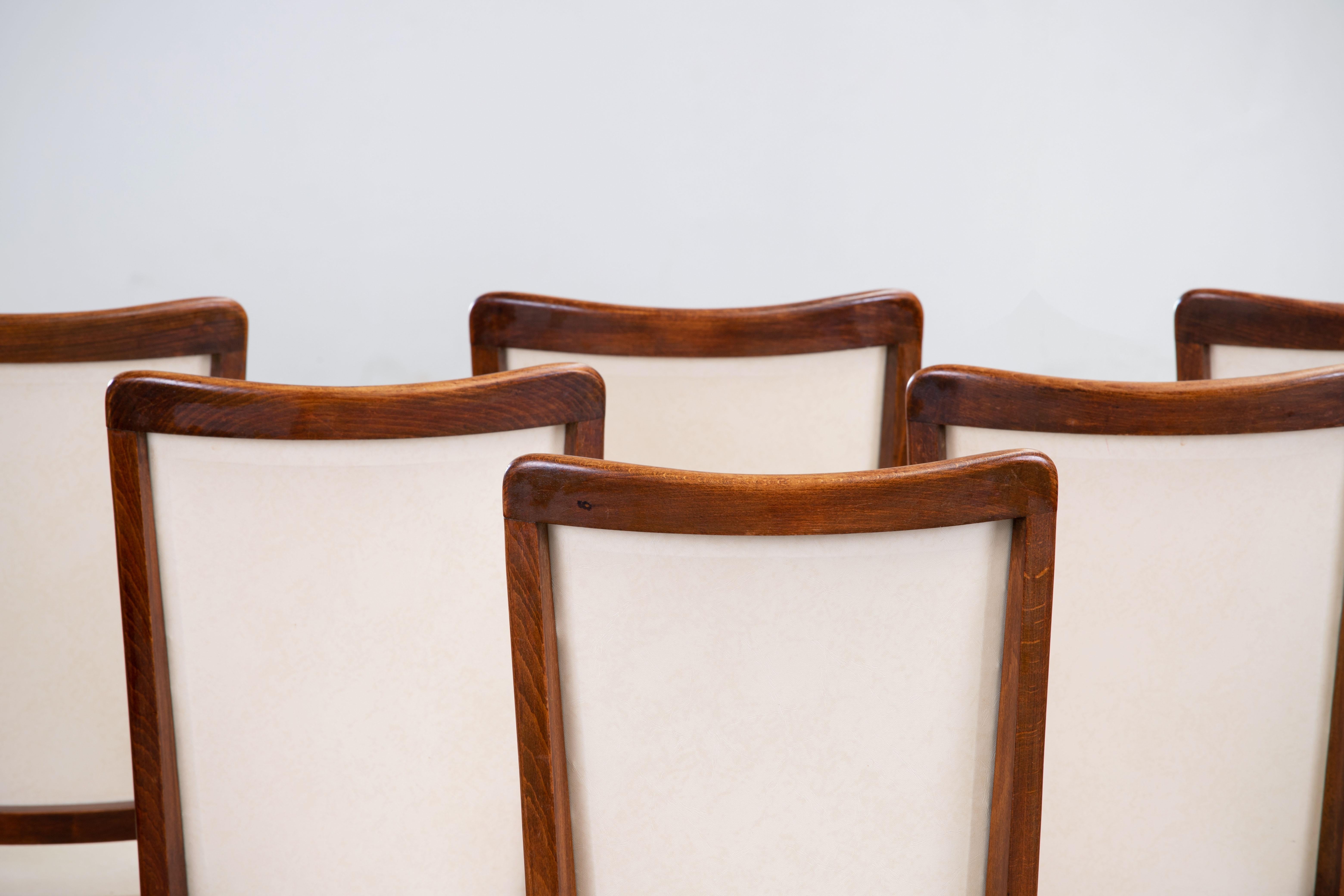 Set di 6 sedie Art Déco, Francia, 1940 in vendita 3