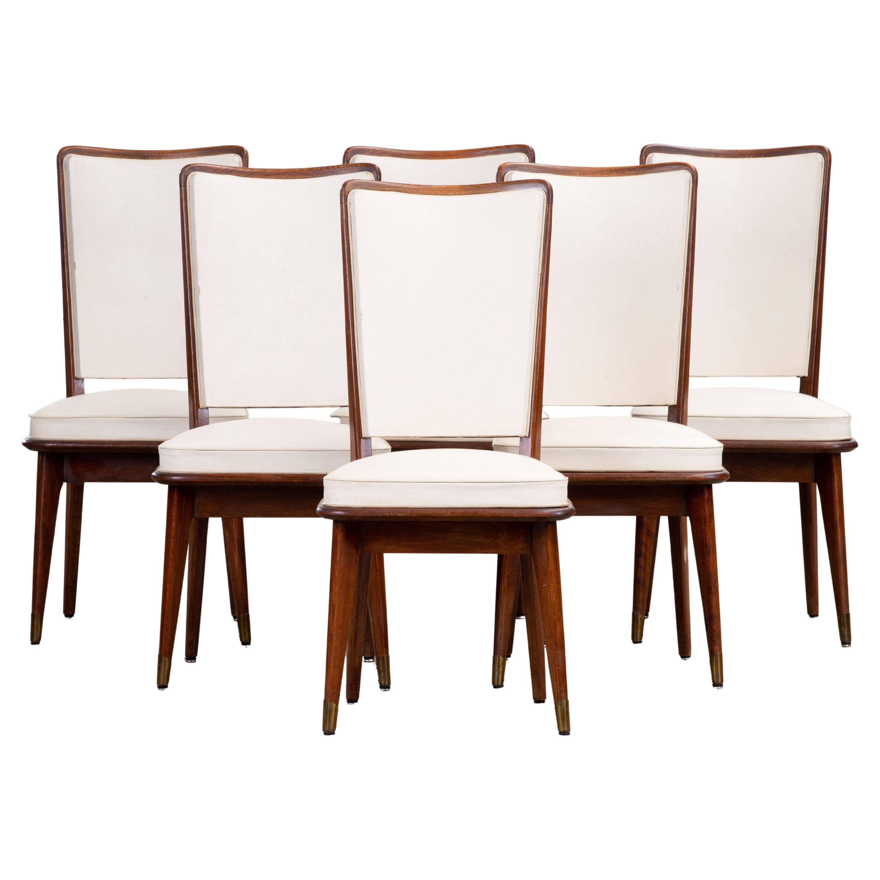 Set di 6 sedie Art Déco, Francia, 1940
