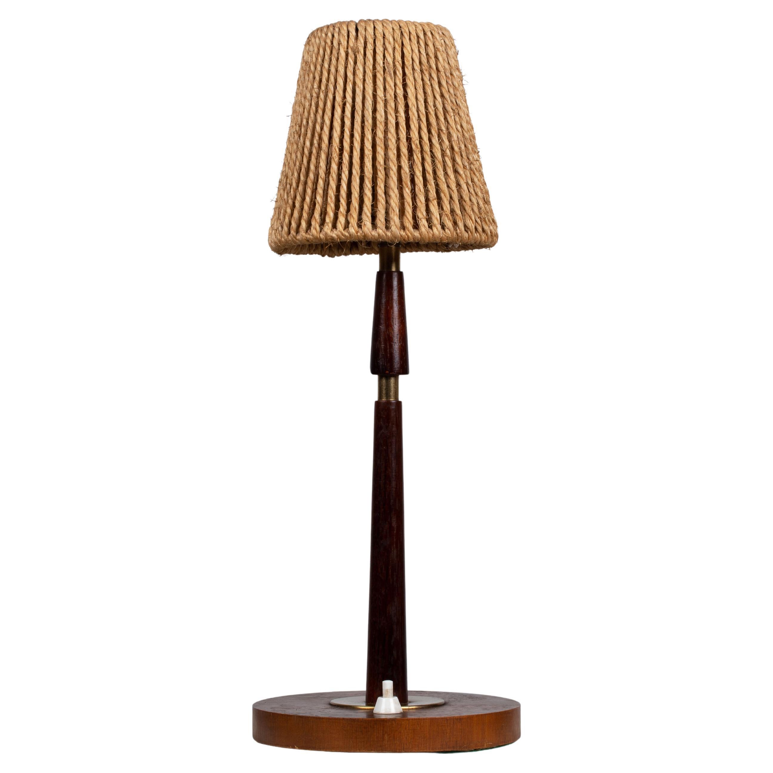 Mid-Century Danish Table Lamp in Solid Teak, 1960 For Sale