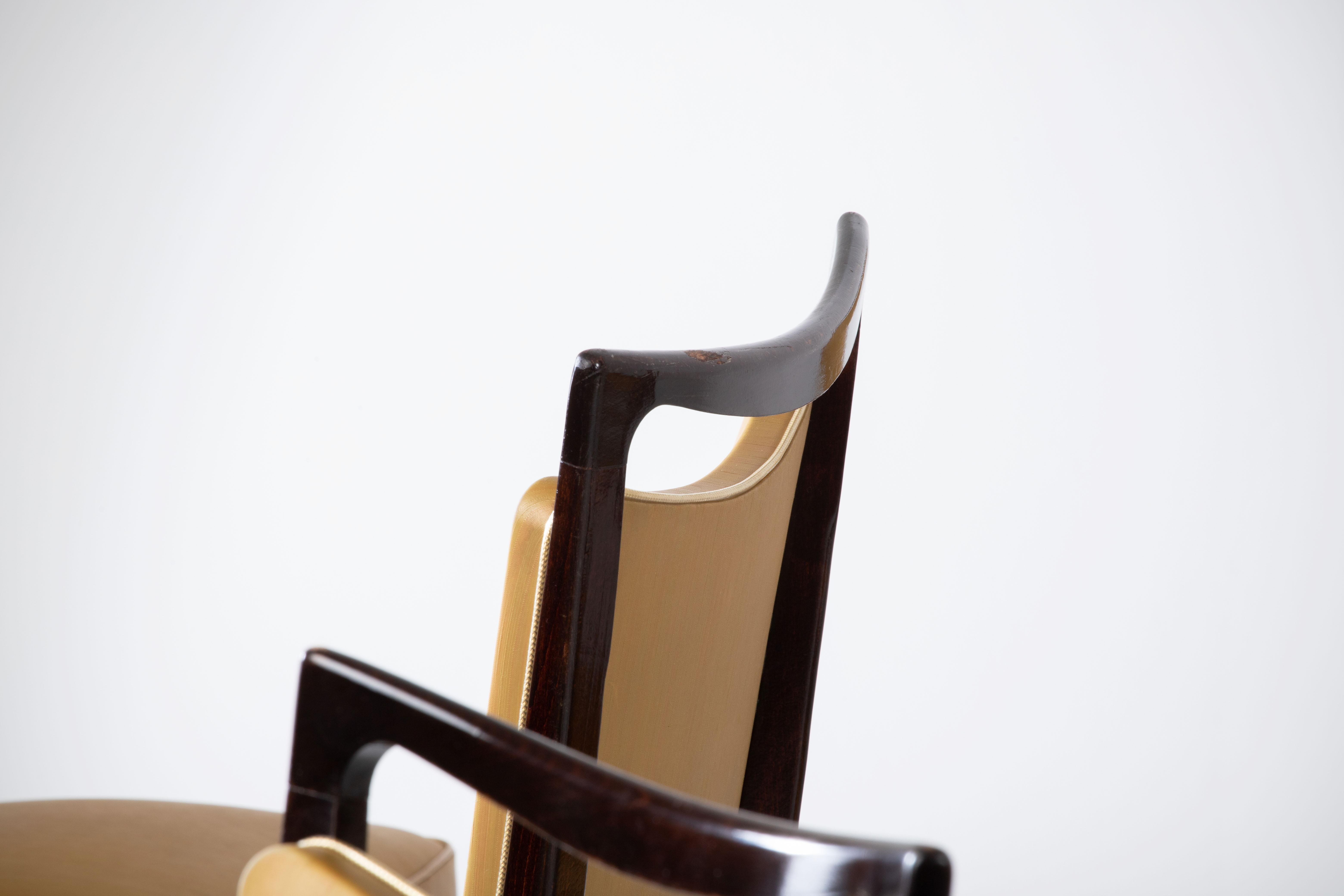Ensemble de 6 chaises Art déco, Italie, 1940 en vente 2