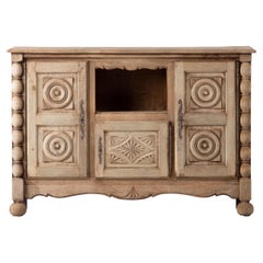 Natural  solid Oak Credenza, France, 1940s