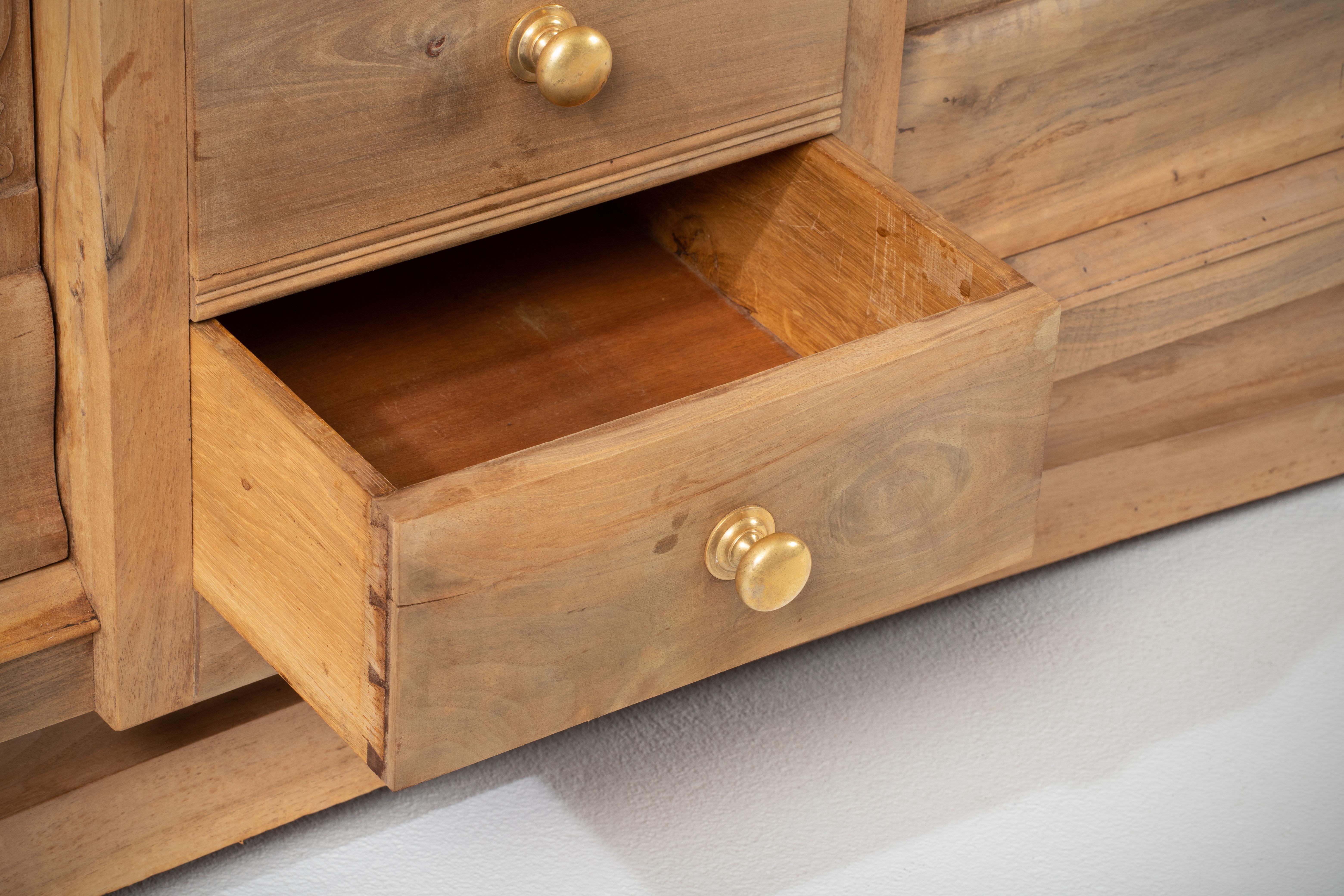 Mid-20th Century A Composition of Stoic Geometry: French Art Deco Brutalist Sideboard, 1940s For Sale