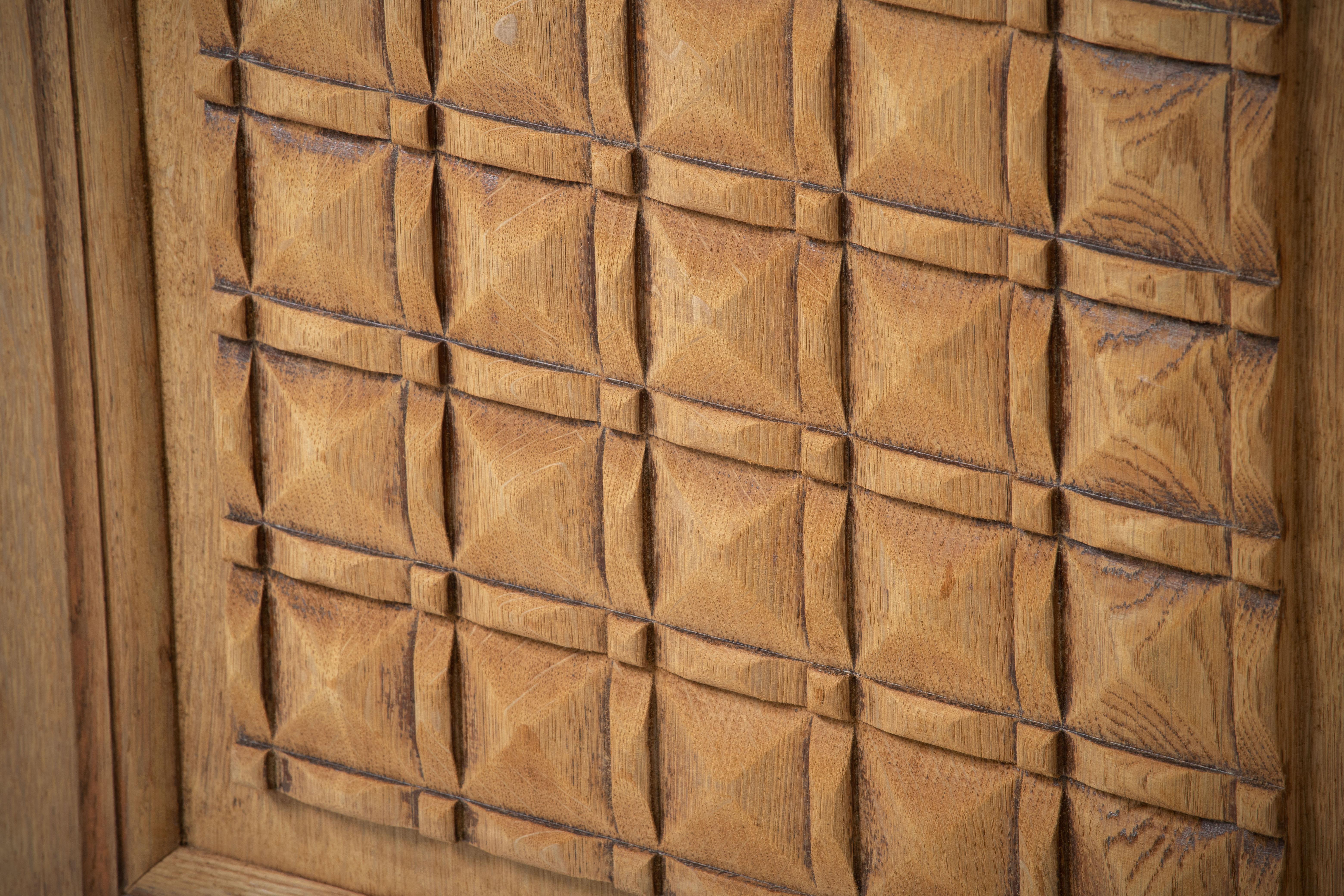 A Composition of Sculptural Solidity: French Art Deco Brutalist Credenza, 1940s For Sale 1