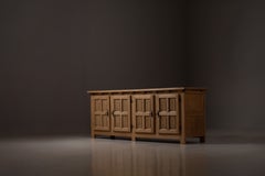Large Spanish Country Oak Credenza with Paneled Doors, 20th Century