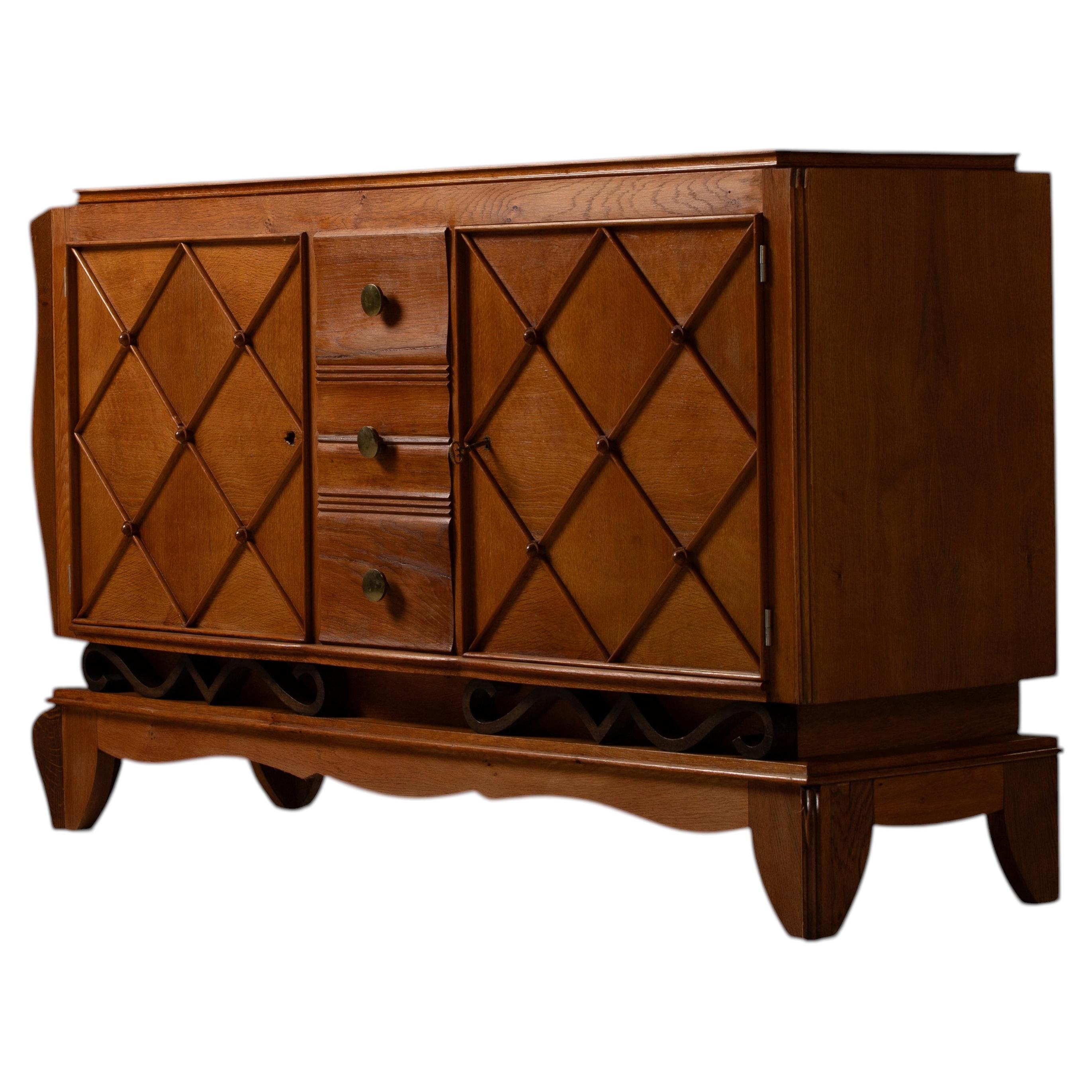 Art déco, Croisillon-Sideboard, Frankreich, 1940er Jahre im Angebot