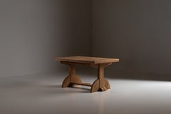 Art Deco Extending Dining Table, Carved Oak, France, 1940s