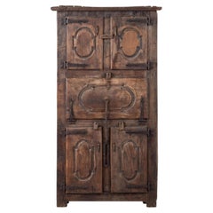 Brutalist Oak Armoire, France, 18th Century