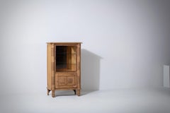 Oak Display Cabinet by Charles Dudouyt with Turned Columns, France, 1950s