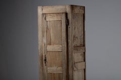 Tall Primitive Oak Cupboard with Forged Iron Hinges, France, 1850s
