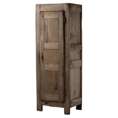 Tall Primitive Oak Cupboard with Forged Iron Hinges, France, 1850s