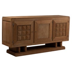 Gaston Poisson Oak Sideboard, France, 1940s