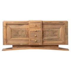 Oak Sideboard on Curved Base, France, 1940s