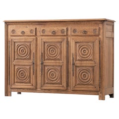 Oak Buffet Hand-carved, France, 1940s