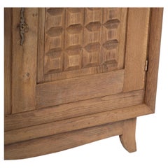 Oak Sideboard, Gridded Door Panels, France, 1940s