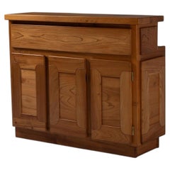 Maison Regain Elm Dry Bar with Raised Counter, France, 1970s